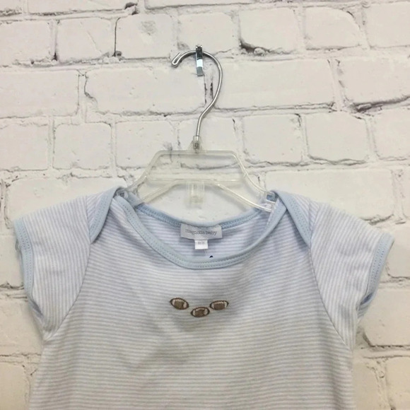 *SOLD* Magnolia Baby 18M Football Stripe Romper - Picture 3 of 5